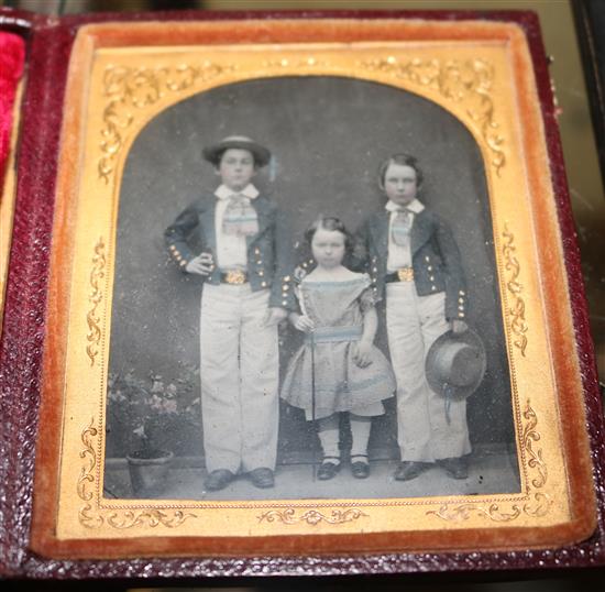 A Victorian cased Ambrotype portrait of children